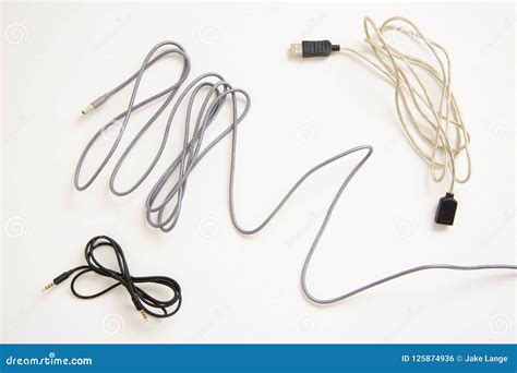 bunch  cords stock photo image  usbc charger cables
