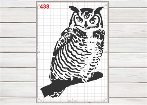 big owl  branch stencil mylar plastic mic  sheet size etsy