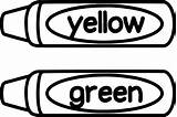 Crayon Yellow Green Clipart Coloring Pages Red Wecoloringpage Clipground sketch template