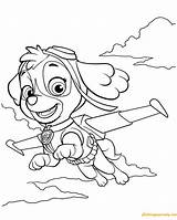 Skye Paw Patrol Pages Coloring Flying Color sketch template