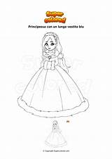 Vestito Principessa Colorare Lungo Supercolored sketch template