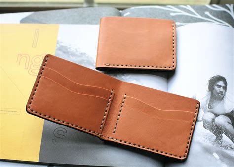 slim mens bifold wallet leathercraft pattern  template etsy