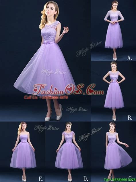 exclusive   tulle lavender dama dress  tea length  lilac bridesmaid dresses