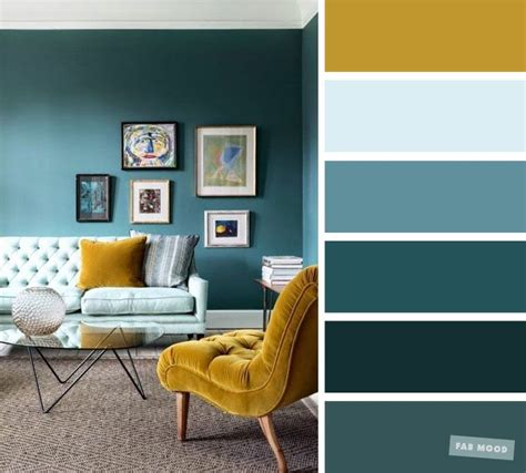 living room color schemes mustard teal  light blue color