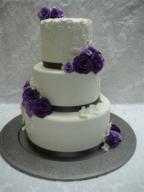 purple roses wedding cake cakecentralcom