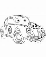 Coloring Cars Herbie Beetle Print Color Kids sketch template