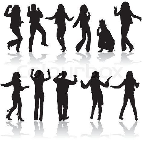 Vector Silhouettes Dancing Man And Stock Vector Colourbox