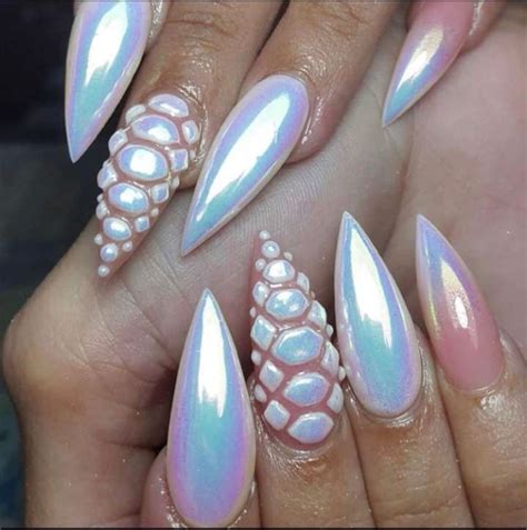 chrome powdered nails acrylic nail designs nail designs halloween nail art