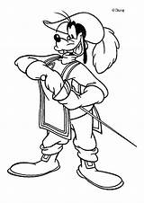 Goofy Musketeer Coloring Pages Color Disney Book Dingo Print sketch template
