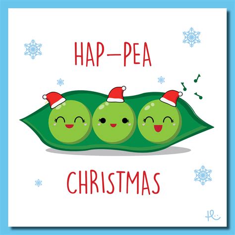 cute hap pea christmas card xmas merry christmas greeting card hungry design