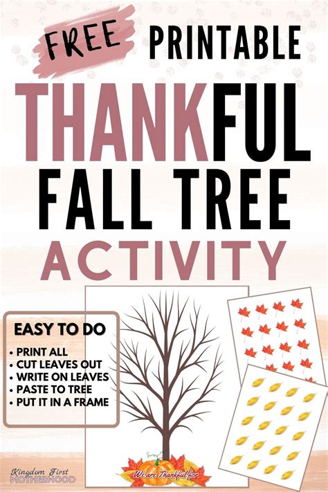 thankful fall tree printable activity
