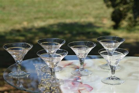 vintage crystal martini glasses set   small martini cocktail glasses martini party glasses