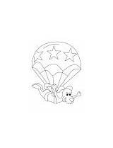 Coloring Parachute Paratrooper Cloud Toodler Color sketch template