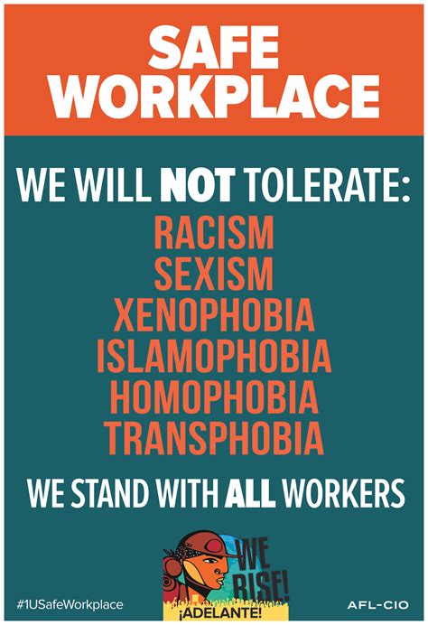 Download Your ‘safe Workplace’ Poster Here In English And Spanish