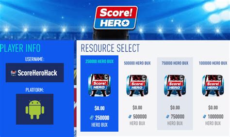 score hero hack cheat score hero mod hero bux