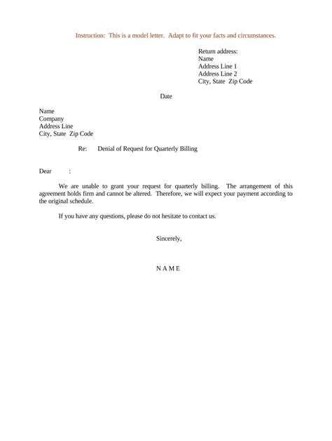 letter denial  template pdffiller