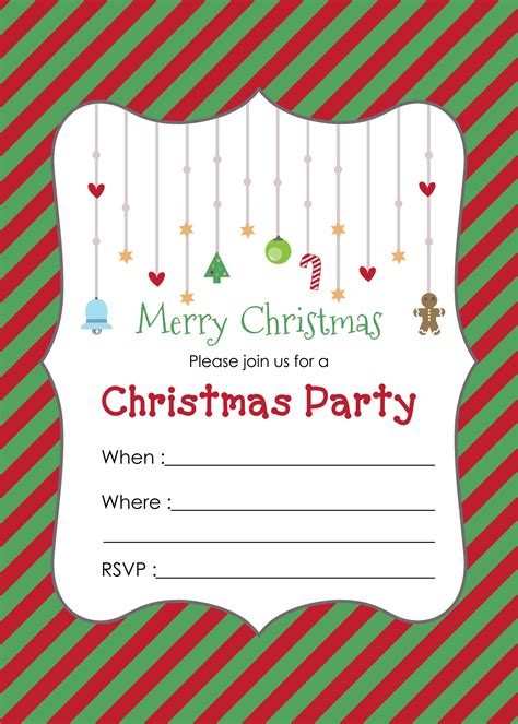 printable christmas invitations templates  christmas party