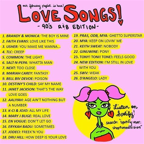 our february playlist is here love songs 90 s randb edition find us on