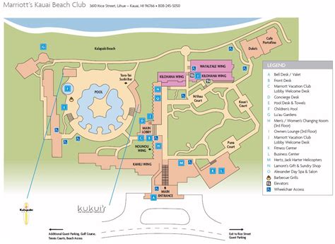 map layout marriotts kauai beach club