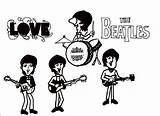Coloring Pages Beatles Cartoon Mccartney Paul Template sketch template