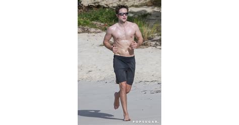 Robert Pattinson Working Out On The Beach Shirtless Popsugar