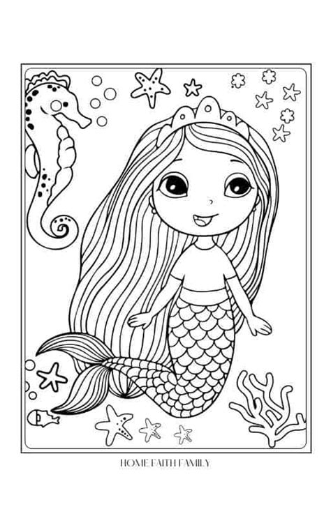 unicorn  mermaid coloring pages home faith family