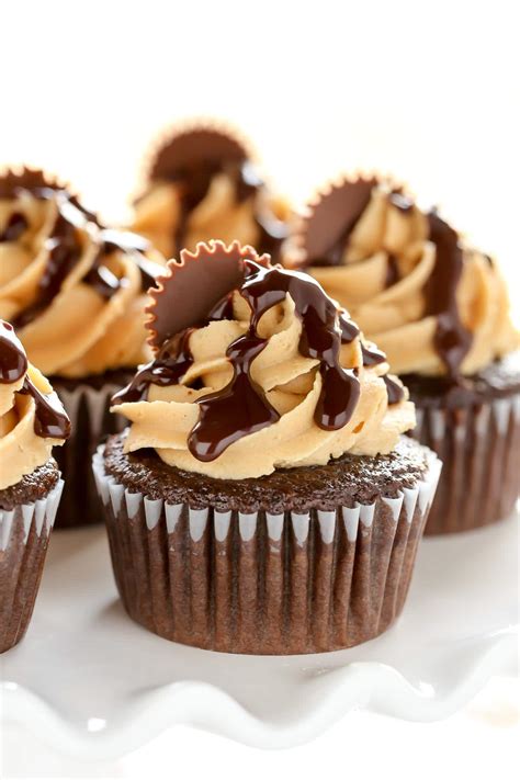 chocolate cupcakes  peanut butter frosting