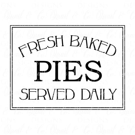 fresh baked pies sign svg fresh baked svg kitchen svg etsy