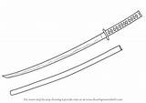 Samurai Katana Swords Ninja Drawingtutorials101 Lineart Espadas Schwert Erstaunliche Weapon Schwerter Schritt sketch template
