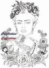 Frida Kahlo Cris Adult sketch template