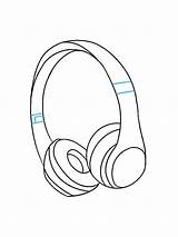 Headphones sketch template