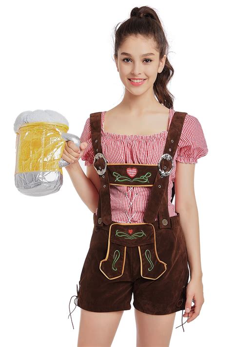 ladies oktoberfest german bavarian beer maid vintage costume lederhosen