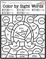 Sight Words Coloring Color Word Worksheets Printable Worksheet Pre Primer Kids Kindergarten Grade Pages First Number Code Easter Dolch Choose sketch template