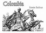 Colombia Independencia Bolívar Simón sketch template