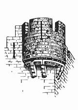 Castle Tower Coloring Large Edupics sketch template