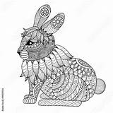 Coloring Pages Zentangle Drawing Rabbit Adult Vector Shirt Books Effect Decoration Tattoo Logo Animal Bunny Conejo Mandala Stock Easter Book sketch template
