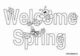 Spring Coloring Printable Welcome Pages Butterfly Banner Sheets Kids Bee Colouring Bees Printablee First Worksheets Seasons Alphabet Signs Summer Letscolorit sketch template