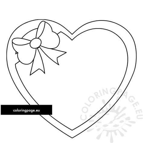 heart  ribbon template coloring page