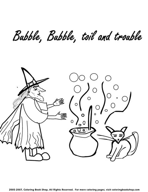 halloween witch  cauldron coloring page printable