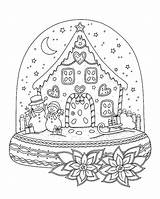 Coloriage Weihnachten Imprimer Gingerbread Adulte Ausmalbilder Schneekugel Globes Dessin Schneekugeln Natale Malvorlage Cahier Neiges Reine Magique Paysage Point Petite Mandala sketch template