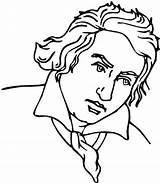 Beethoven Coloring Classical Drawing Music Getdrawings Pages Designlooter sketch template
