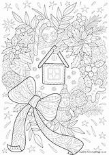 Coloring Pages Christmas Wreath Doodle Colouring Printable Advent Adults Color Mandala Noel Adult Sheets Getcolorings Print Activity Children Kids Book sketch template