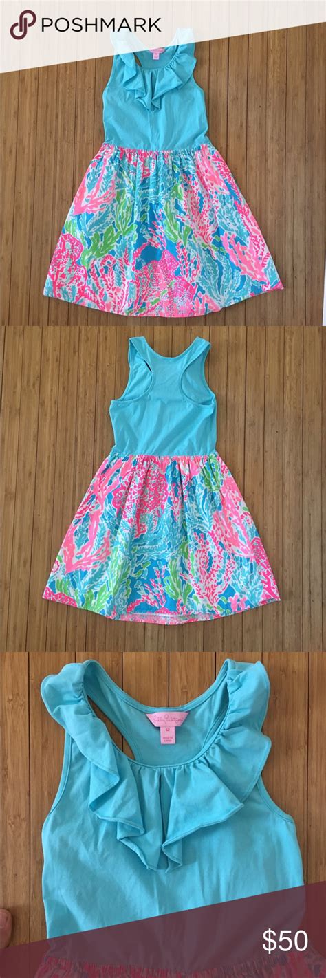 Lilly Pulitzer Coral Print Dress Bright Multicolored