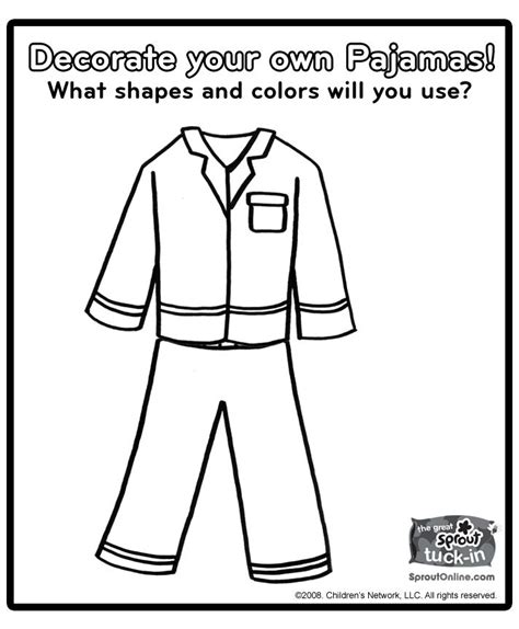 pajama day coloring pages sketch coloring page
