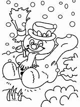 Kleurplaten Sneeuwpop Bezem Sneeuwpoppen Kleurplaat sketch template