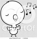 Parrot Cartoon Singing Baby Cute Outlined Coloring Clipart Vector Thoman Cory sketch template