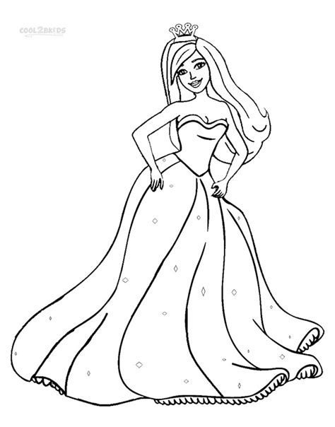 printable barbie princess coloring pages  kids coolbkids