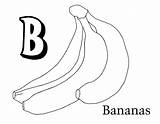 Coloring Banana Pages Fruits Print Fruit Vegetables Vegetable sketch template