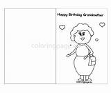 Birthday Happy Card Grandmother Coloring Pdf sketch template