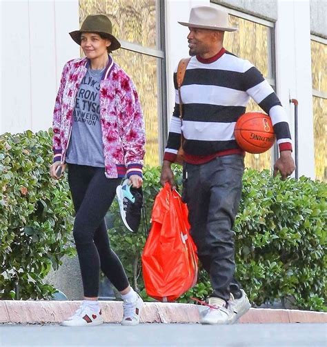 katie holmes and jamie foxx seen shooting hoops on valentine s day